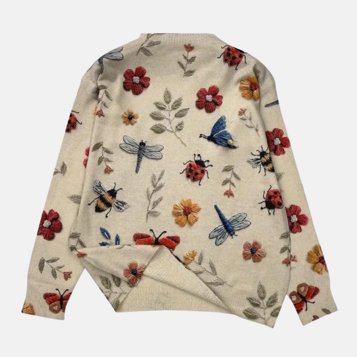 Sweter z 3D Kwiatowym Wzorem