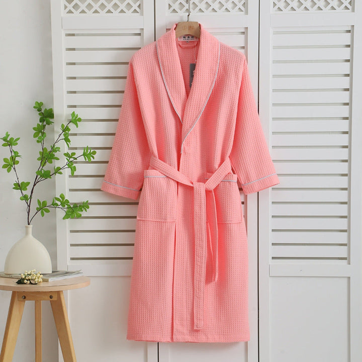 Lekkie Kimono Bawełniane Wafel Bathrobe