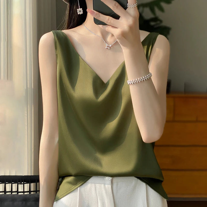Stylowy jedwabny top damski