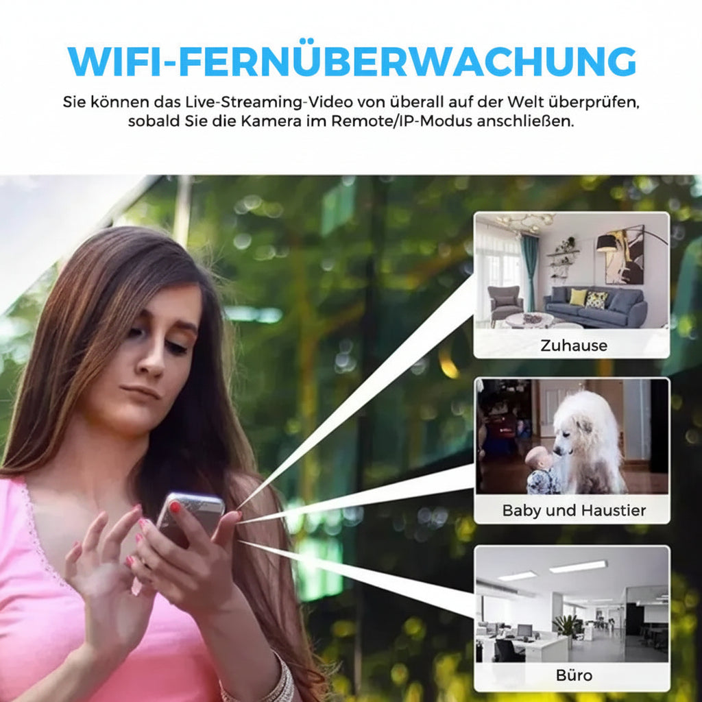 Mini kamera monitorująca WiFi 1080p | Ukryte widzenie w nocy | Alarm ruchu | Dźwięk