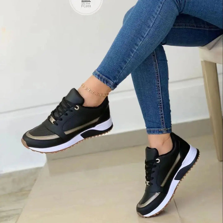 Kobiece Sneakersy z Siatki i Skóry Patchwork