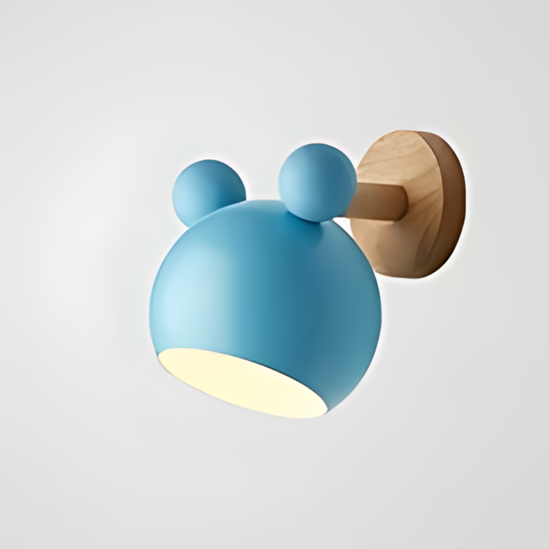 LumiMickey Kinkiet skandynawski | Urocza lampka LED w kształcie myszki do przytulnego pokoju dziecięcego i sali zabaw