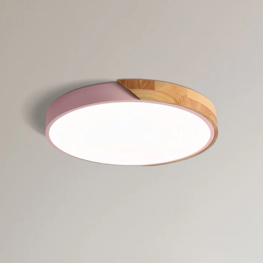 Drewniana lampa sufitowa Delos Scandi | Naturalna designerska lampa LED