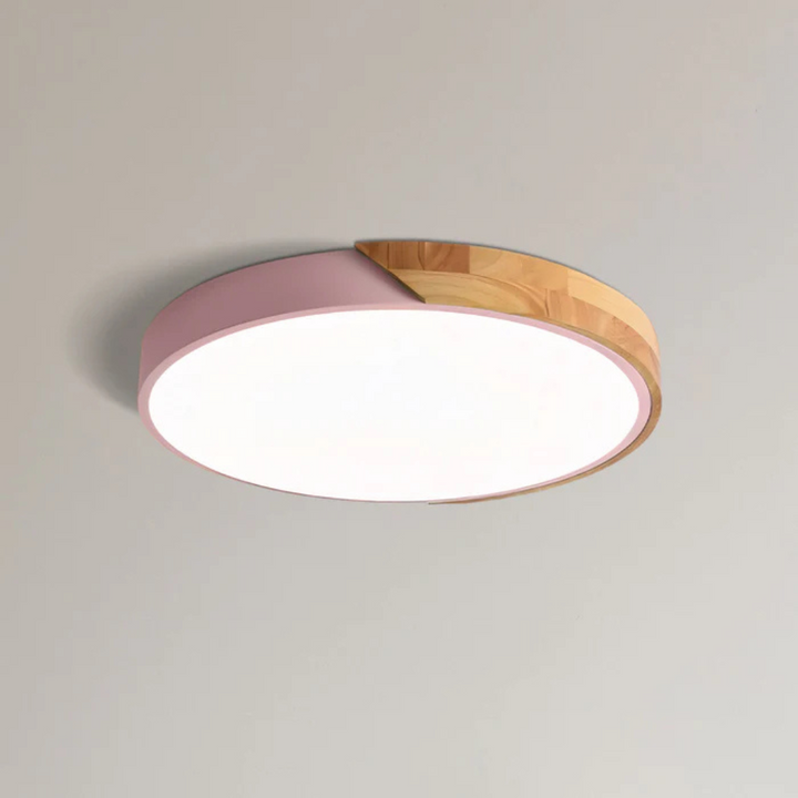 Drewniana lampa sufitowa Delos Scandi | Naturalna designerska lampa LED