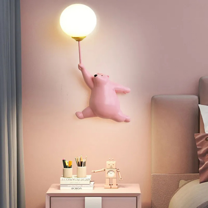 Lampka ścienna miś z balonem