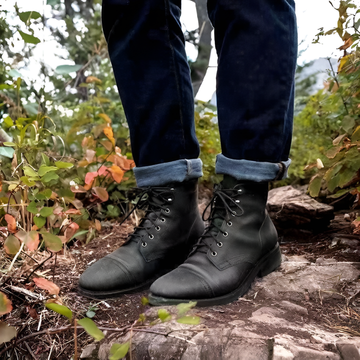 Vintage Lace-Up Boots dla Mężczyzn