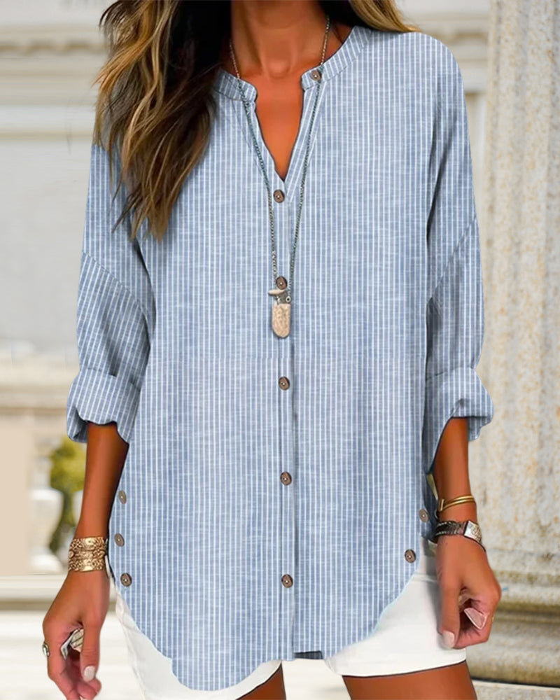 Trendy Top z Paskowym Wzorem i Stylowym Fitem