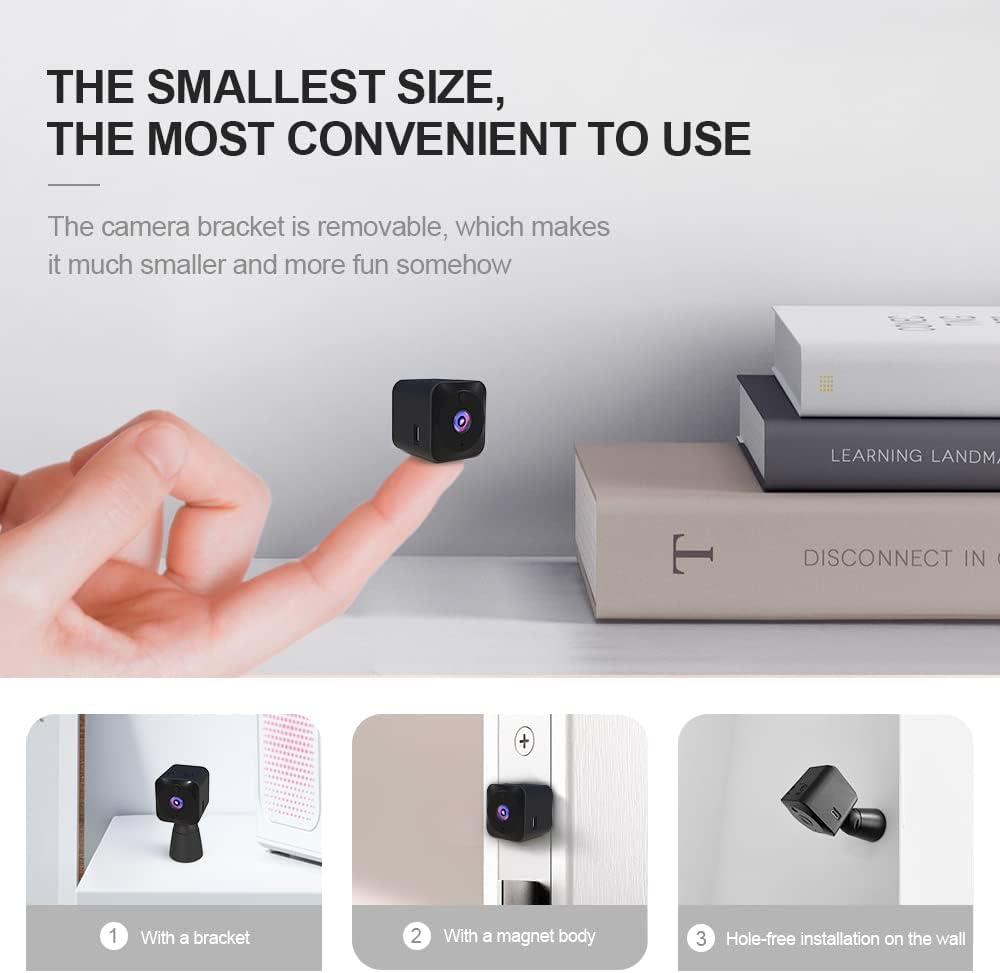 Mini kamera bezpieczeństwa 4K z Wi-Fi, ukryta kamera wewnętrzna z noktowizorem