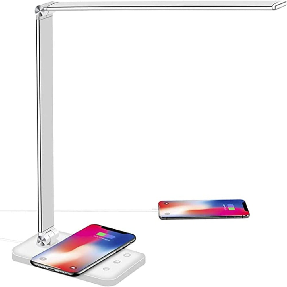 Nowoczesna regulowana lampka biurkowa LED z portem ładowania USB - BrightEase