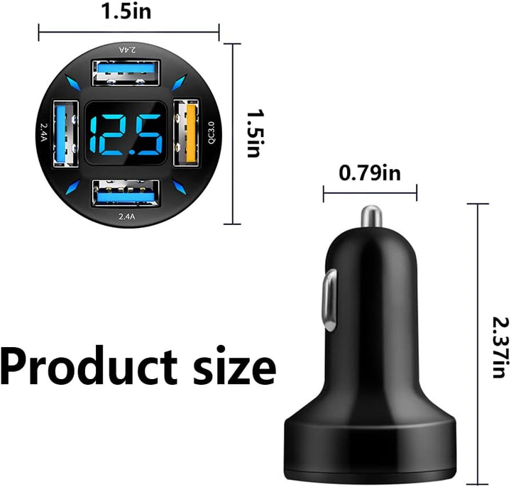 Ładowarka samochodowa 66W Super Szybkie Ładowanie z USB PD i QC 3.0 – uniwersalna do gniazda zapalniczki 12-24V