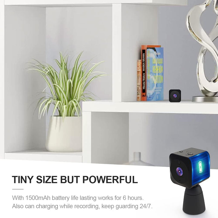 Mini kamera bezpieczeństwa 4K z Wi-Fi, ukryta kamera wewnętrzna z noktowizorem