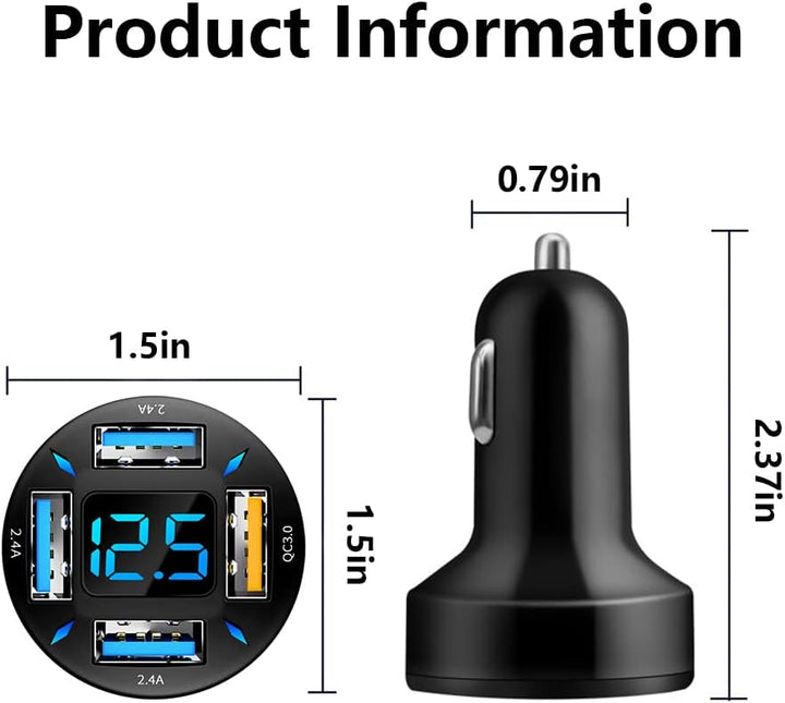 Ładowarka samochodowa 66W Super Szybkie Ładowanie z USB PD i QC 3.0 – uniwersalna do gniazda zapalniczki 12-24V