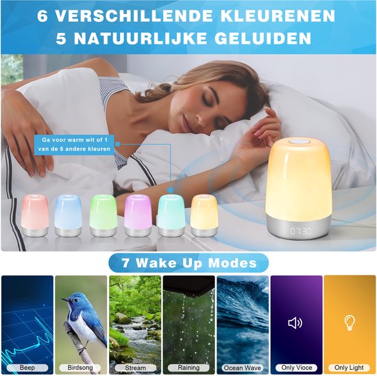 Budzik świetlny z dźwiękami natury - Aurora