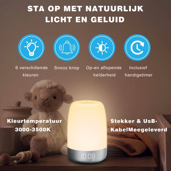 Budzik świetlny z dźwiękami natury - Aurora