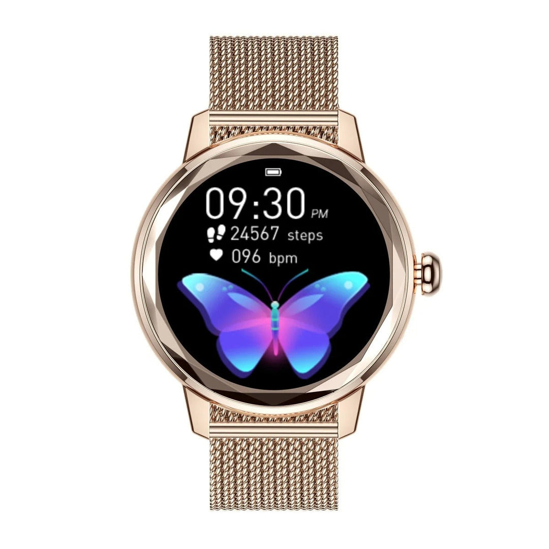 Smartwatch damski Smart Gold – luksusowy zegarek sportowy ze stali nierdzewnej