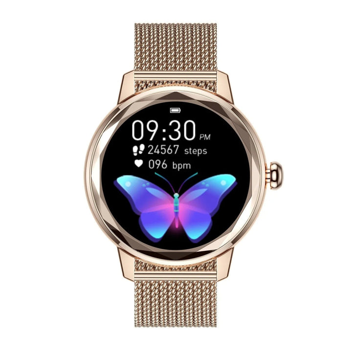 Smartwatch damski Smart Gold – luksusowy zegarek sportowy ze stali nierdzewnej