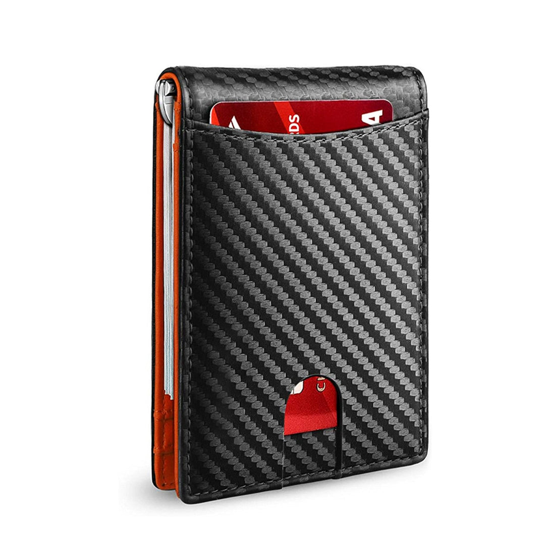 Slim portfel RFID męski | Etui na karty ze skóry | Czarny