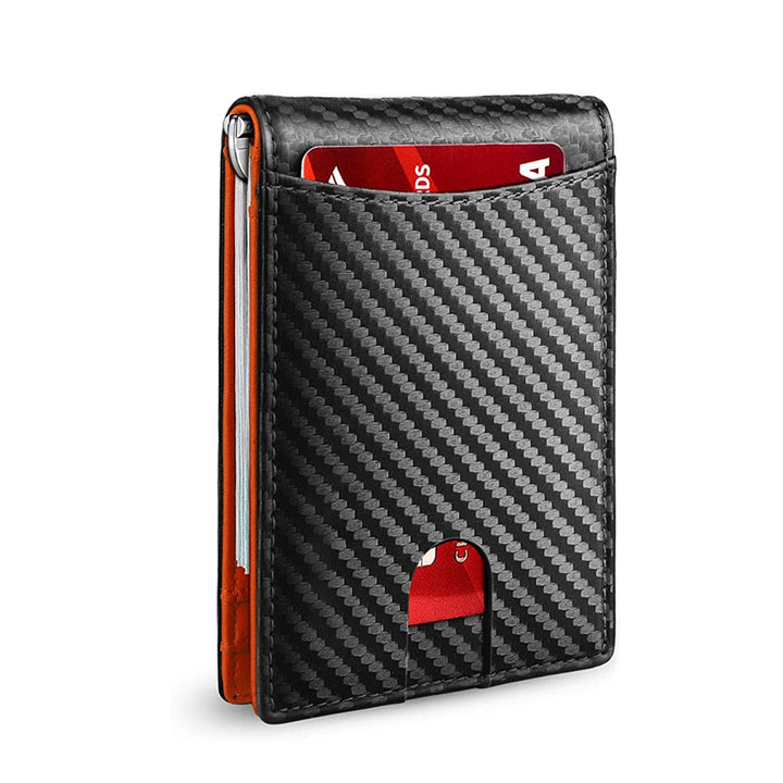Slim portfel RFID męski | Etui na karty ze skóry | Czarny