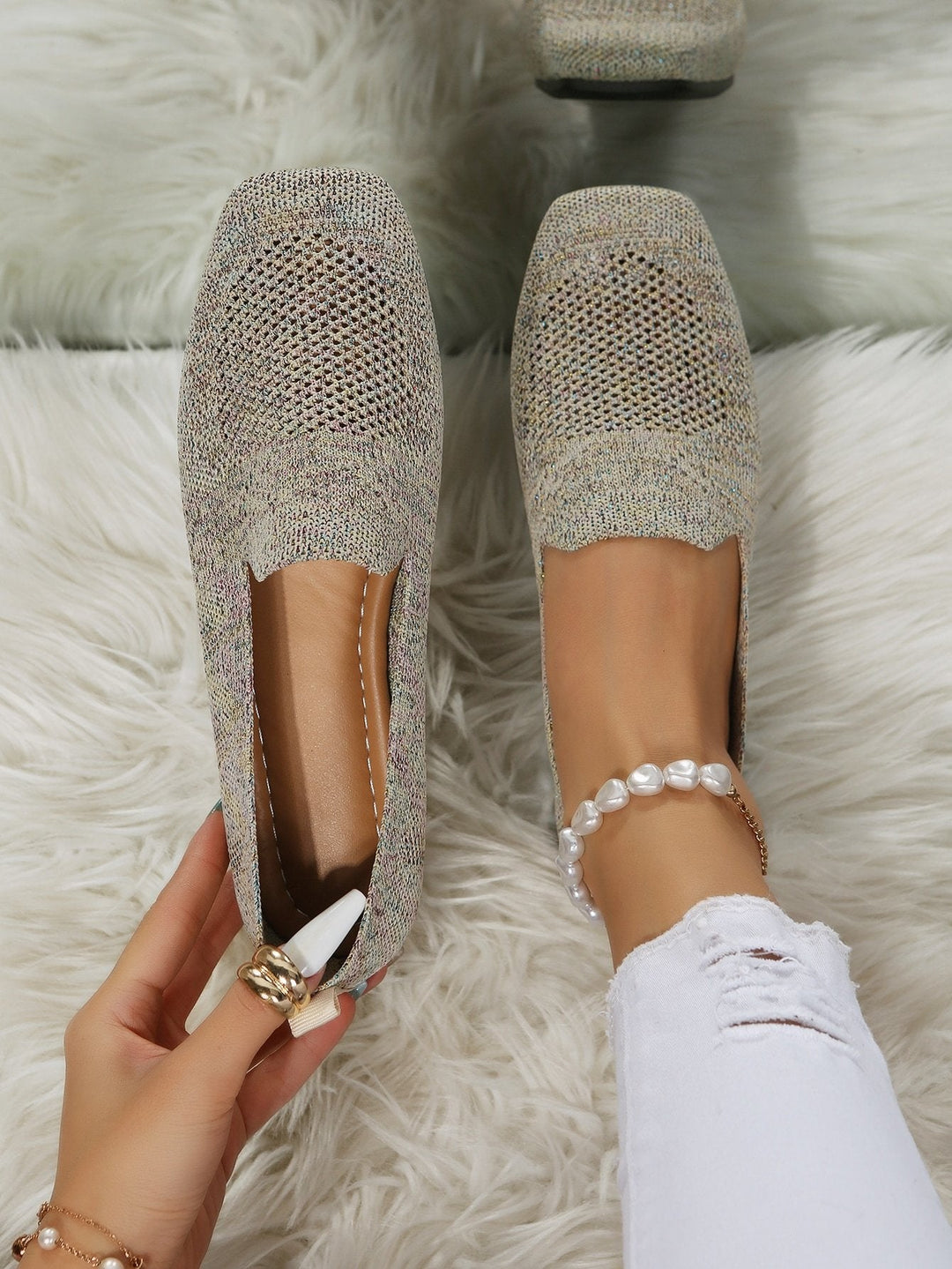 Damskie ortopedyczne wsuwane sneakersy z miękką wkładką i oddychającą siateczką