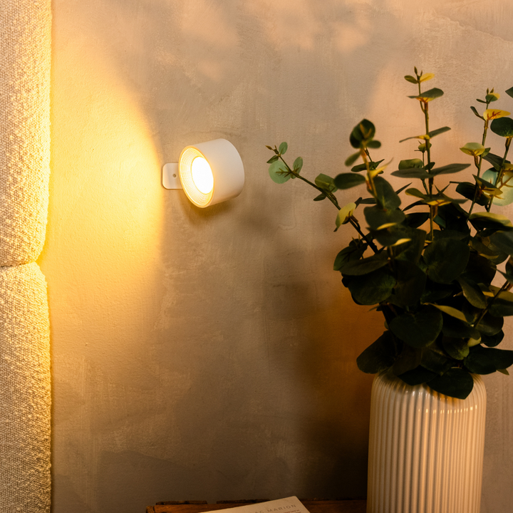 Bezprzewodowa lampa ścienna LED z głowicą obracaną o 360°, ściemniaczem dotykowym, 3 kolory