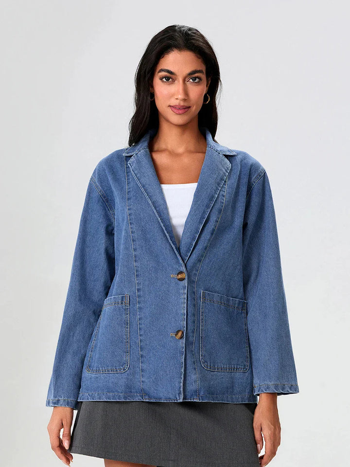 UrbanEdge – Denim Blazer z Klasycznym Fitem