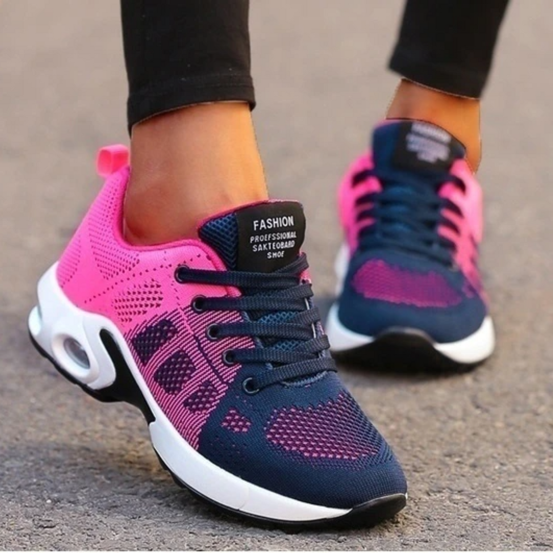 Lekkie ortopedyczne sneakersy damskie z oddychającej siateczki z wyściełaną podeszwą