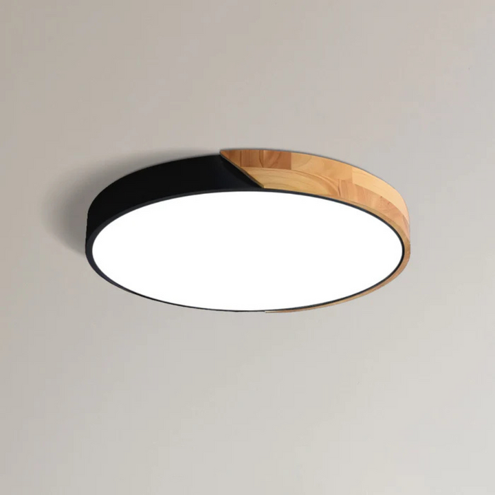 Drewniana lampa sufitowa Delos Scandi | Naturalna designerska lampa LED