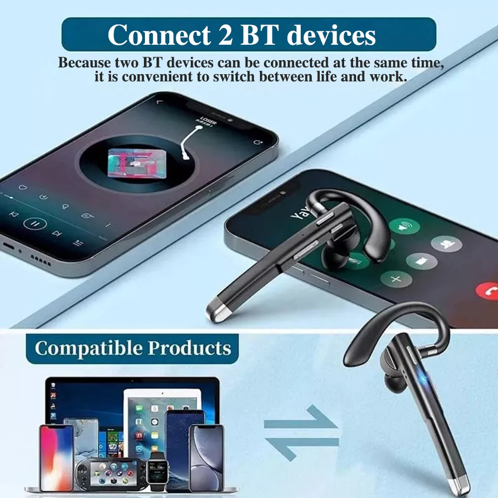 BT5.3 Jedno Ucho Słuchawka Bluetooth z Odszumianiem