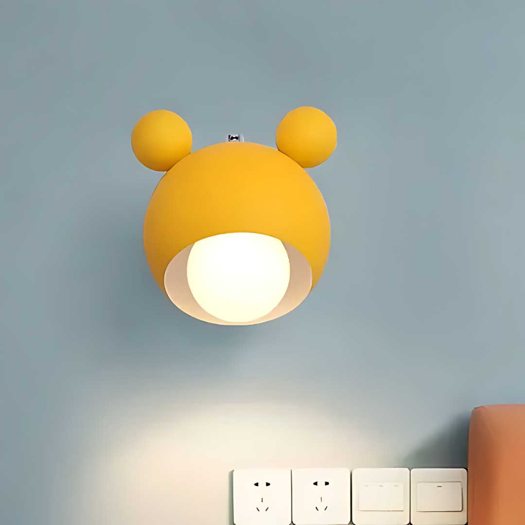 LumiMickey Kinkiet skandynawski | Urocza lampka LED w kształcie myszki do przytulnego pokoju dziecięcego i sali zabaw