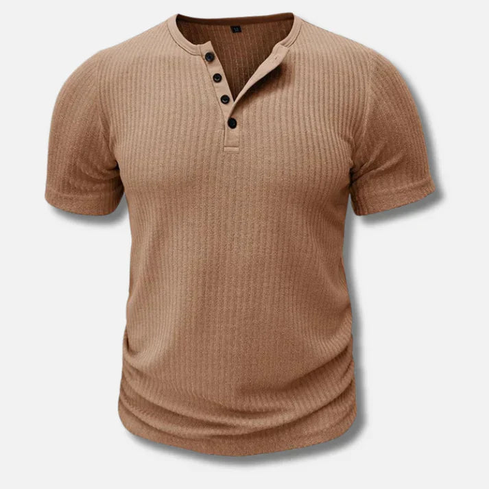Slim-Fit Henley T-Shirt dla mężczyzn z zapięciem na przycisk
