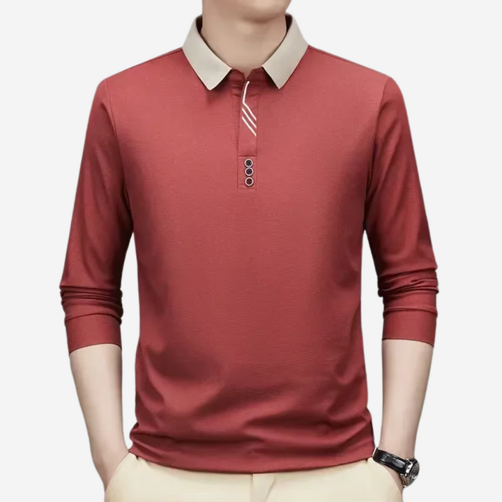 Casual Długirekawowy Polo dla Mężczyzn