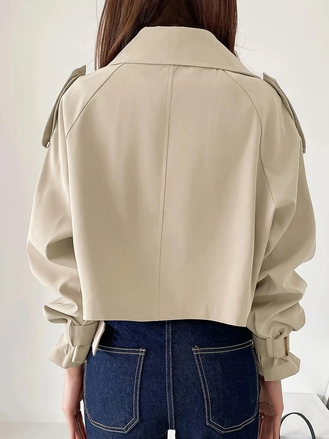 Chic Casual Short Trench Coat Bezwysiłkowy Styl na Codzienne Warstwy