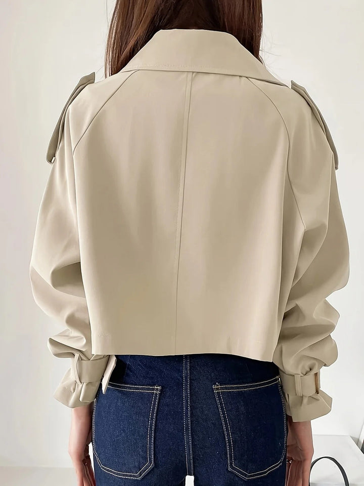 Chic Casual Short Trench Coat Bezwysiłkowy Styl na Codzienne Warstwy