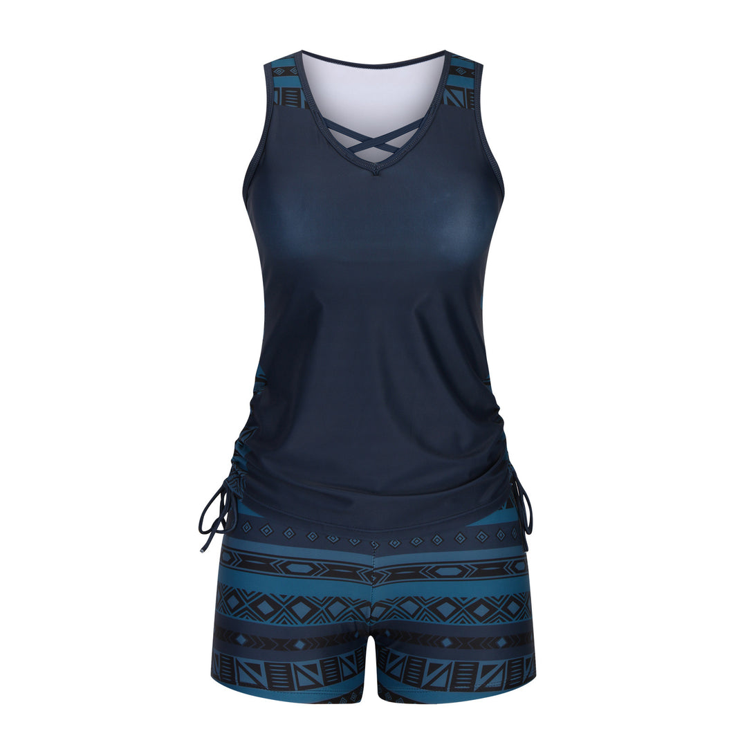 European And American Women's Seperated Swimwear High Waist Swimsuit Tied Top