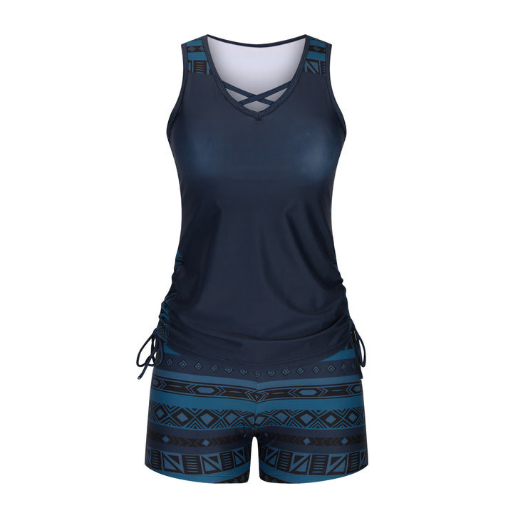 European And American Women's Seperated Swimwear High Waist Swimsuit Tied Top