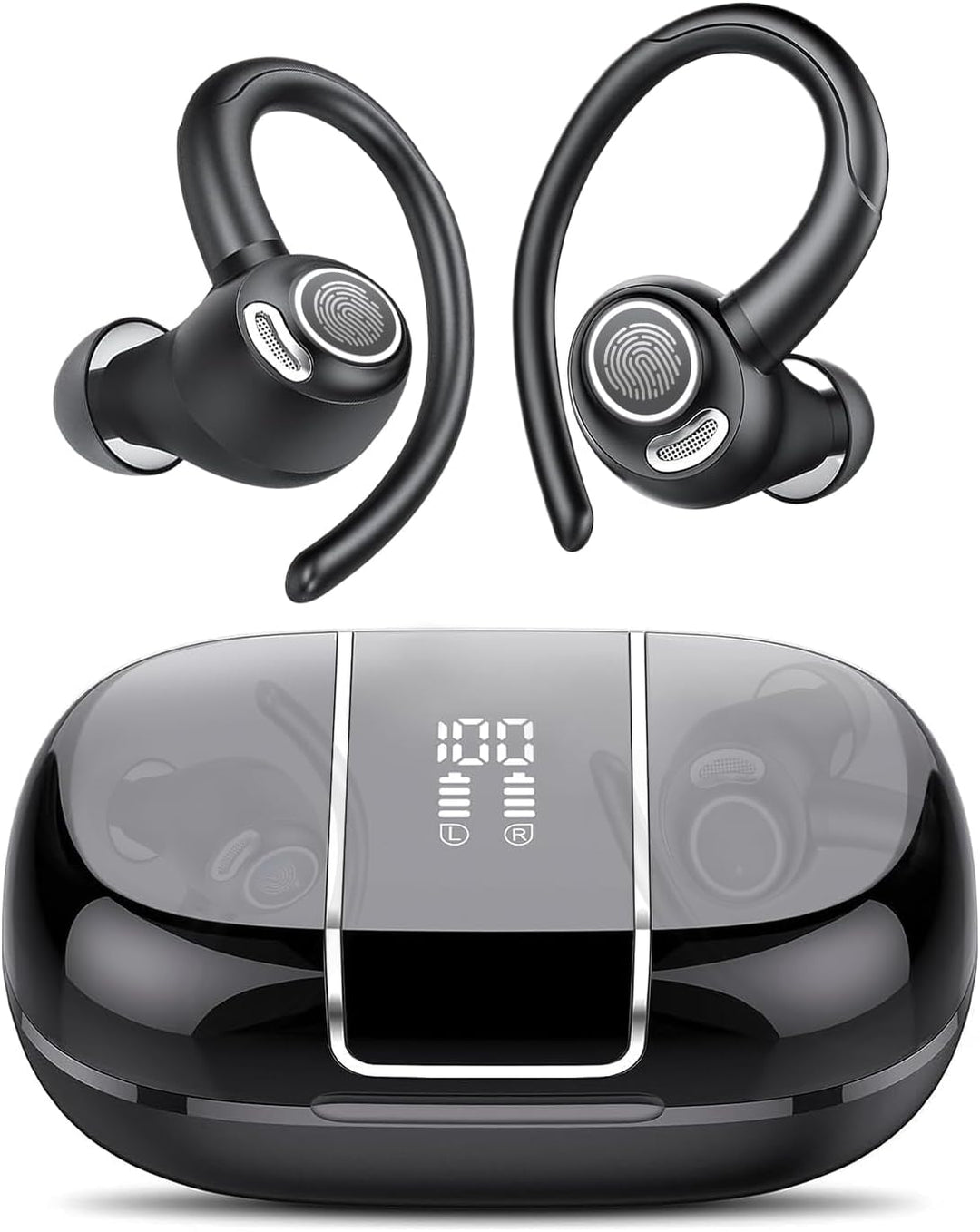 Bezprzewodowe sportowe słuchawki douszne Bluetooth 5.3 z izolacją dźwięku i 48 godzinami pracy – Zeyora