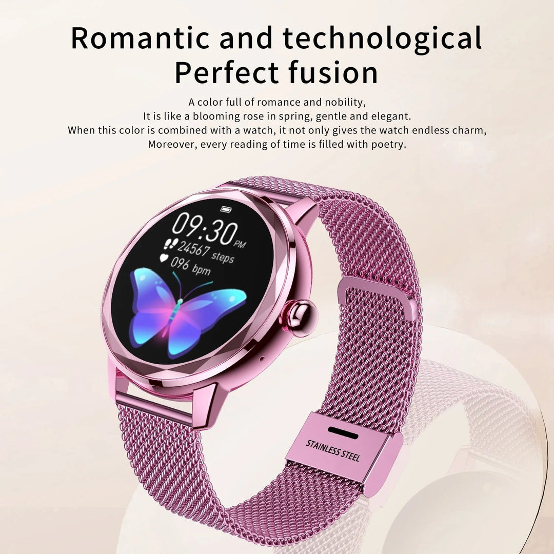 Smartwatch damski Smart Gold – luksusowy zegarek sportowy ze stali nierdzewnej