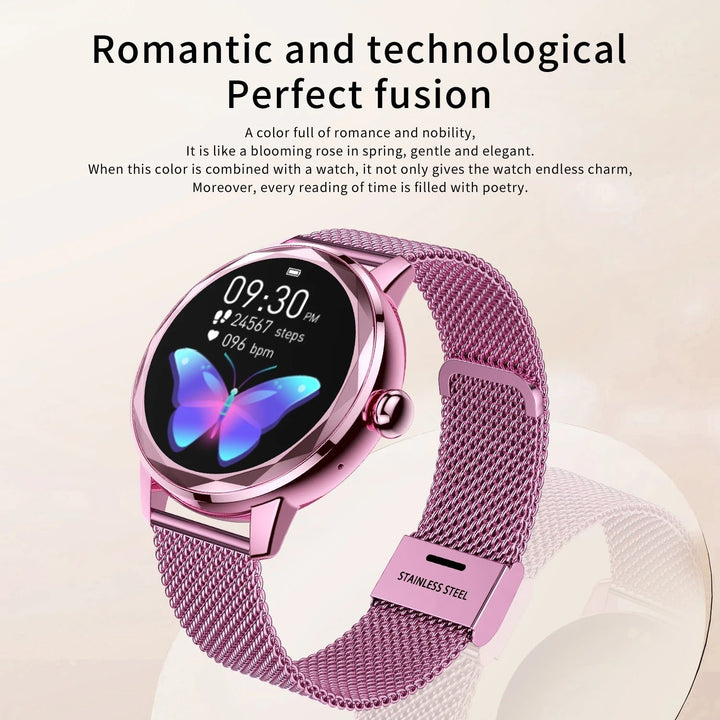 Smartwatch damski Smart Gold – luksusowy zegarek sportowy ze stali nierdzewnej