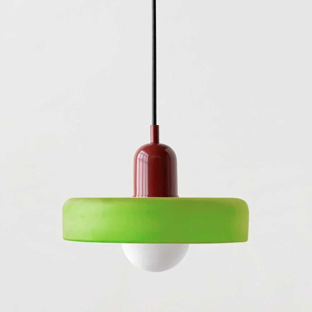 Lampa wisząca Bauhaus z witrażowego szkła