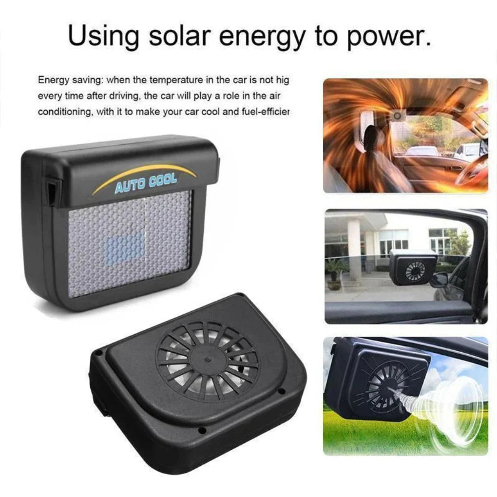 Wentylator okienny samochodu zasilany energią słoneczną