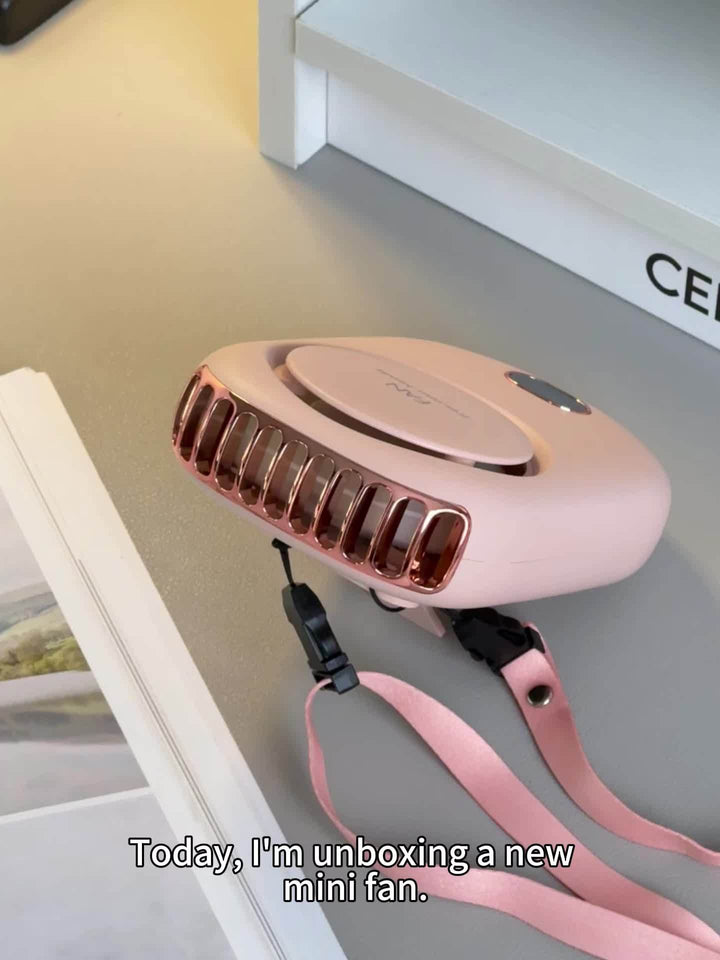 Mini wentylator na szyję z ładowaniem USB – lekki, z regulowanymi prędkościami