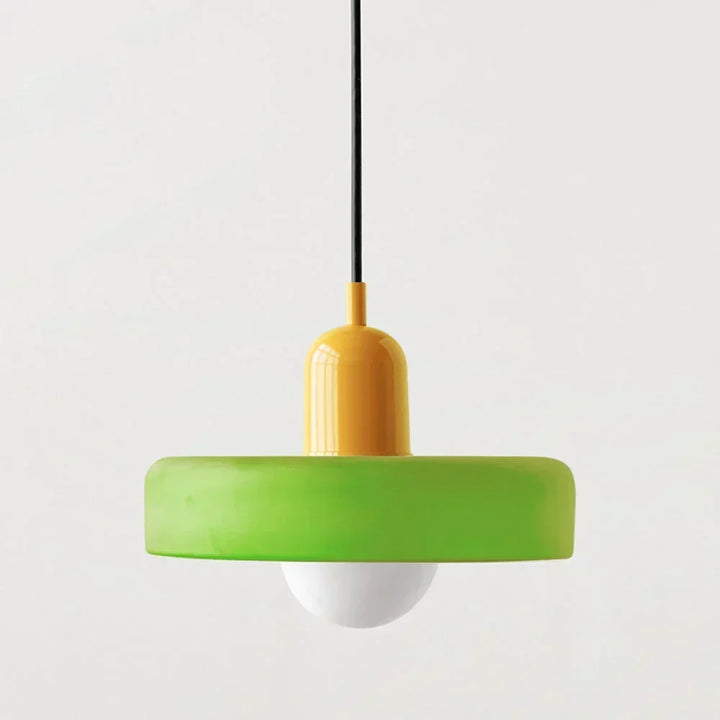 Lampa wisząca Bauhaus z witrażowego szkła