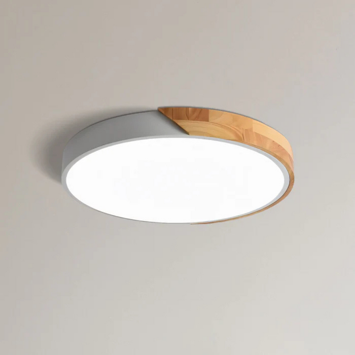 Drewniana lampa sufitowa Delos Scandi | Naturalna designerska lampa LED