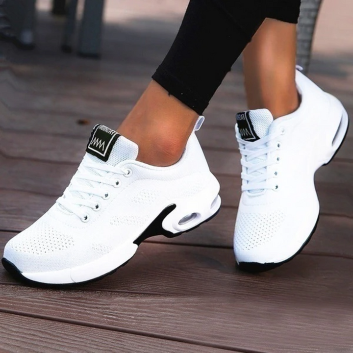Lekkie ortopedyczne sneakersy damskie z oddychającej siateczki z wyściełaną podeszwą
