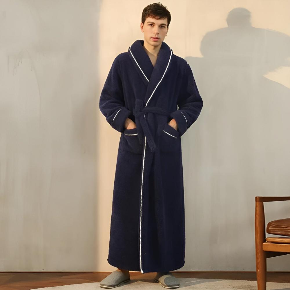 Luksusowy Fleece Ciepły Komfortowy Szlafrok