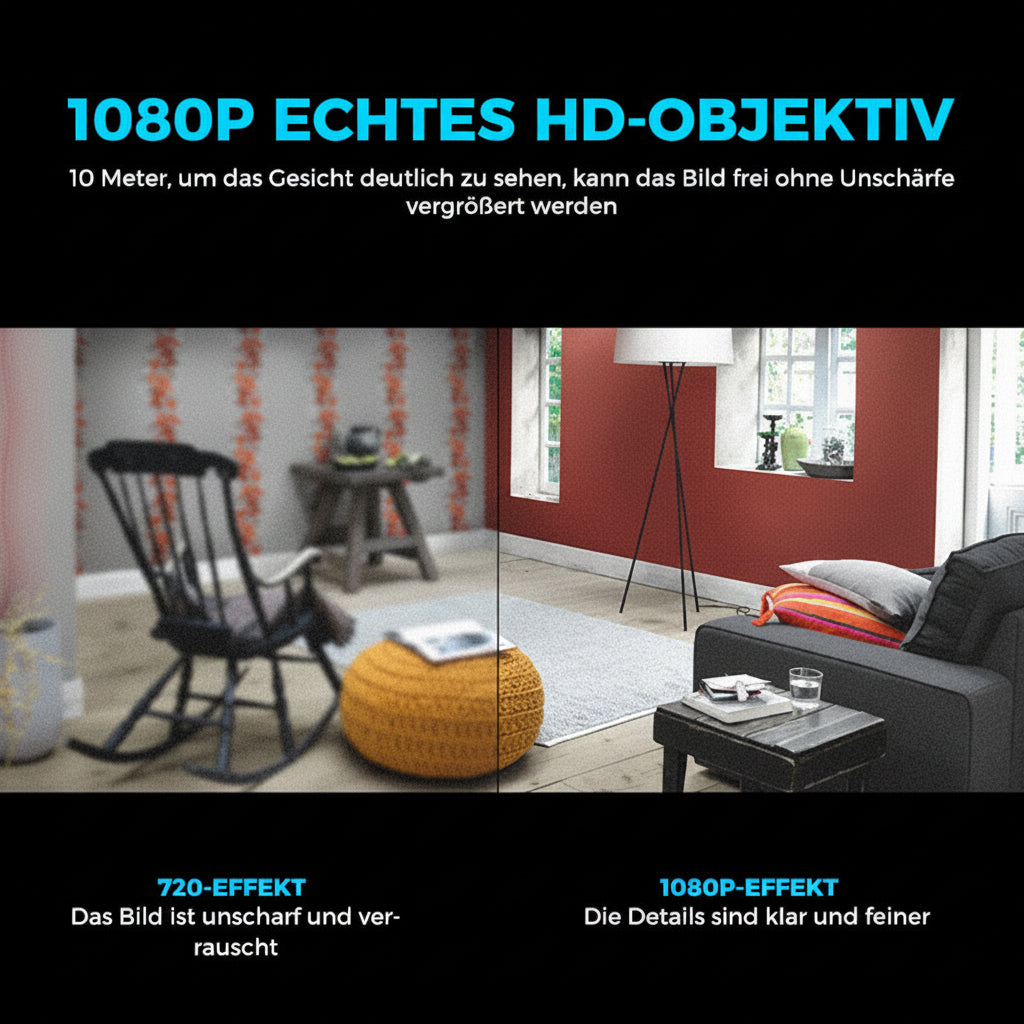 Mini kamera monitorująca WiFi 1080p | Ukryte widzenie w nocy | Alarm ruchu | Dźwięk