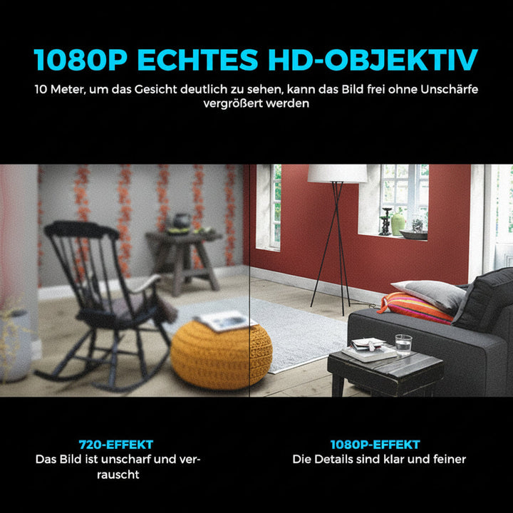 Mini kamera monitorująca WiFi 1080p | Ukryte widzenie w nocy | Alarm ruchu | Dźwięk