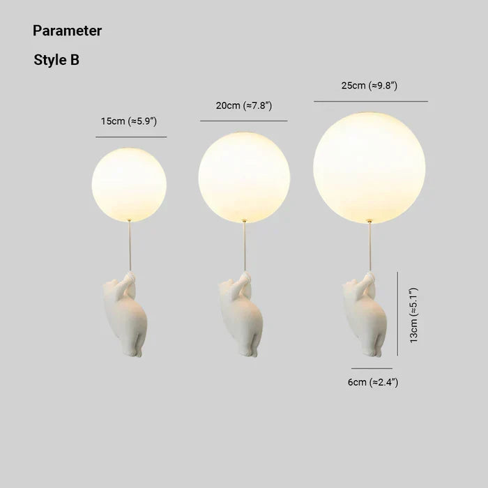 Lampa sufitowa dla dzieci z misiem i piłką | CloudBea