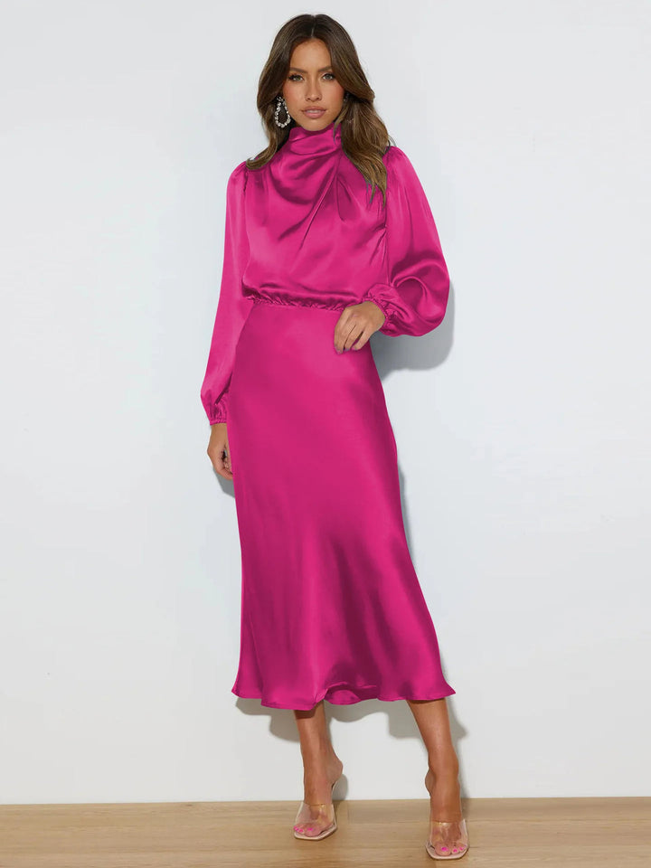 Elegancka satynowa sukienka wieczorowa dla kobiet