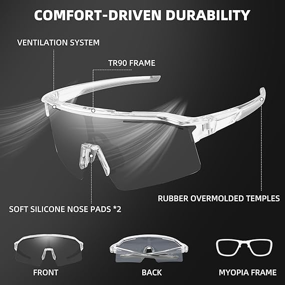 Taktyczne okulary przeciwsłoneczne SunShift – fotochromowe sportowe okulary UV